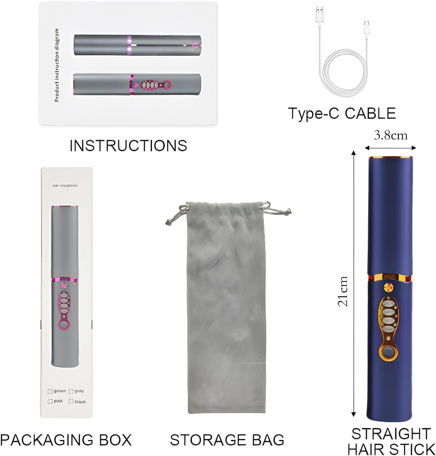 Hair Straightener Curler Portable